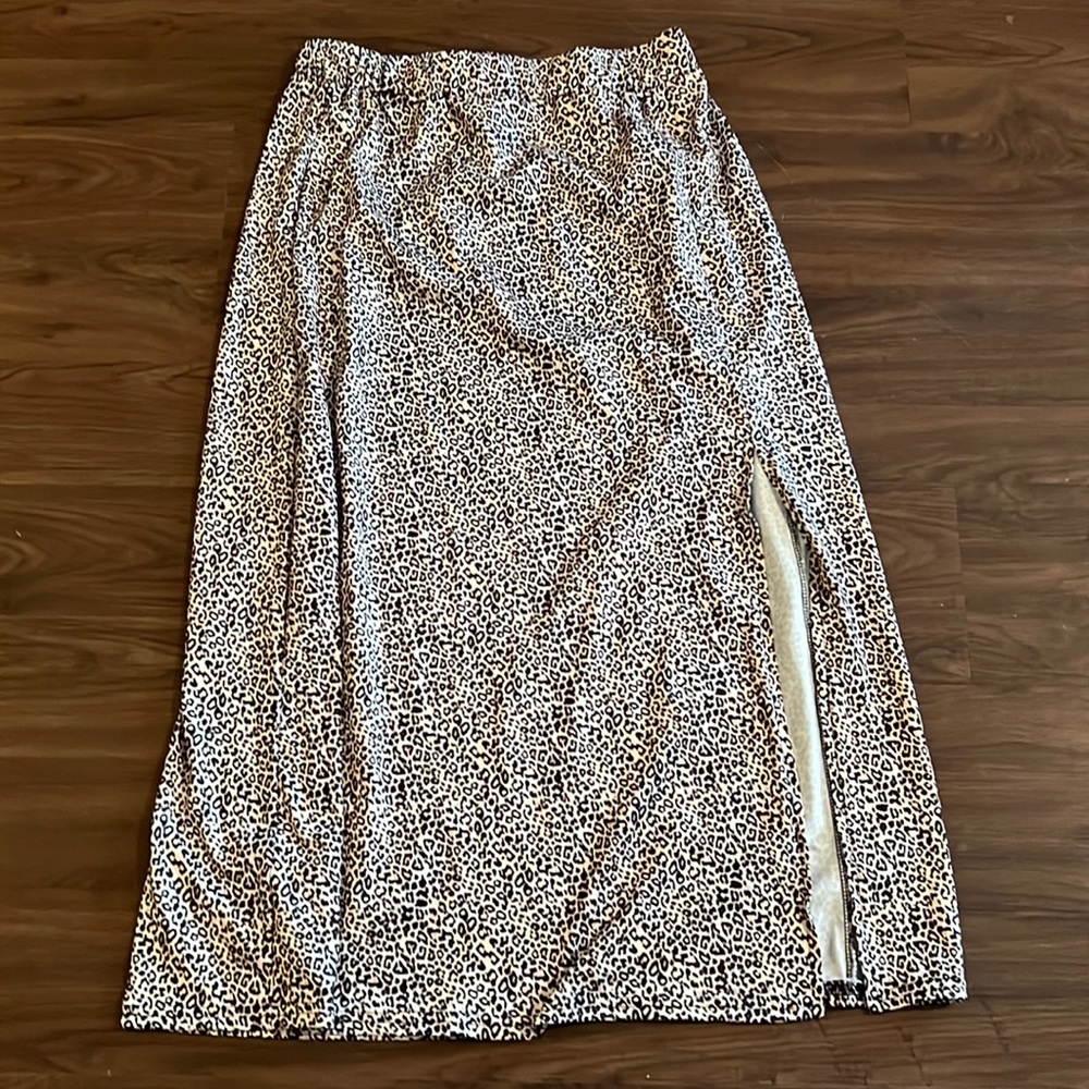 Cheetah Print MIDI Skirt